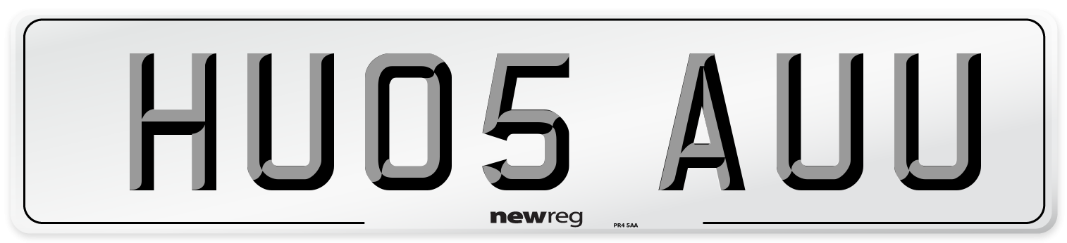 HU05 AUU Number Plate from New Reg